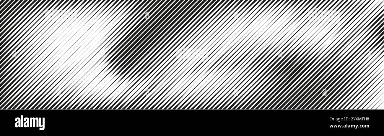 Dynamic diagonal stripe pattern with thin lines and broken angles. Monochrome geometric background. Flat vector illustration isolated Stock Vector