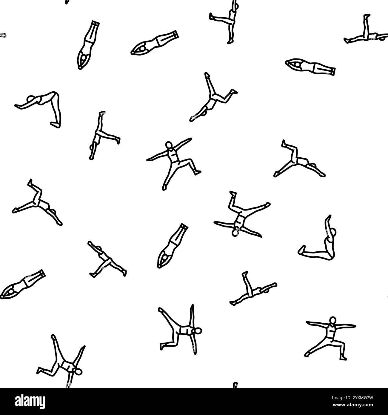 yoga exercises sport health seamless pattern vector Stock Vector Image ...