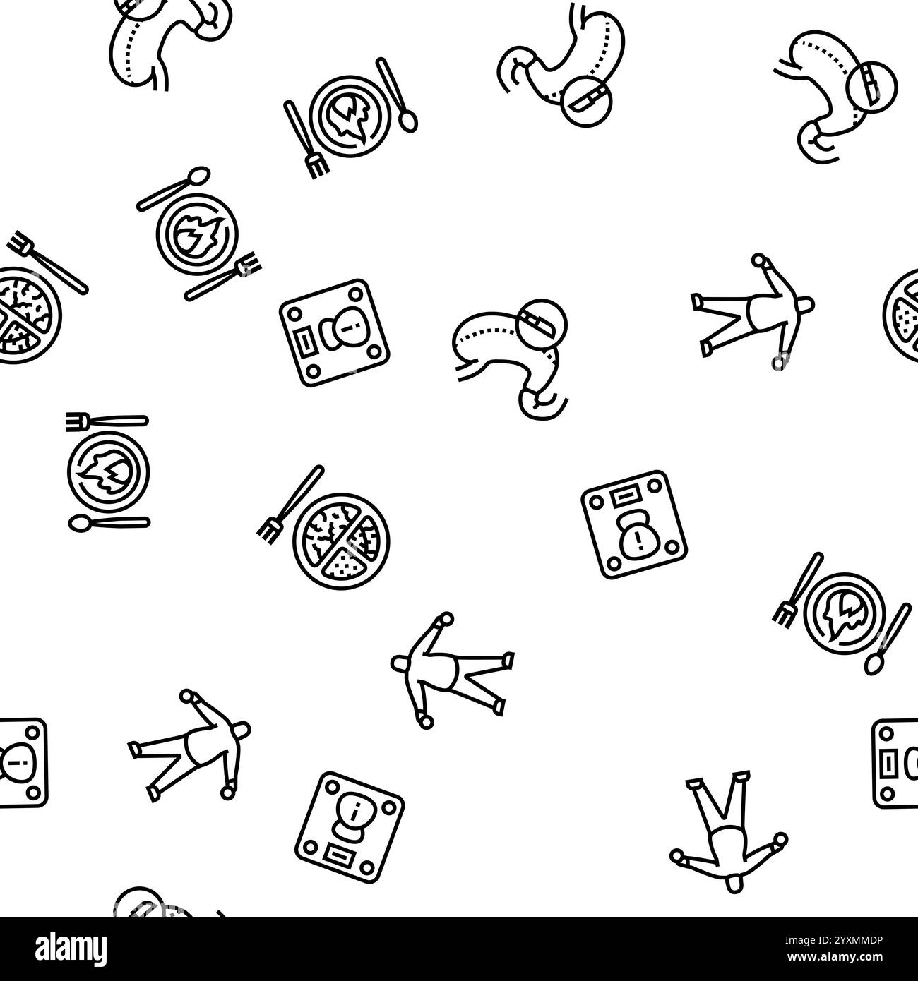 obesity overweight fat obese seamless pattern vector Stock Vector Image ...