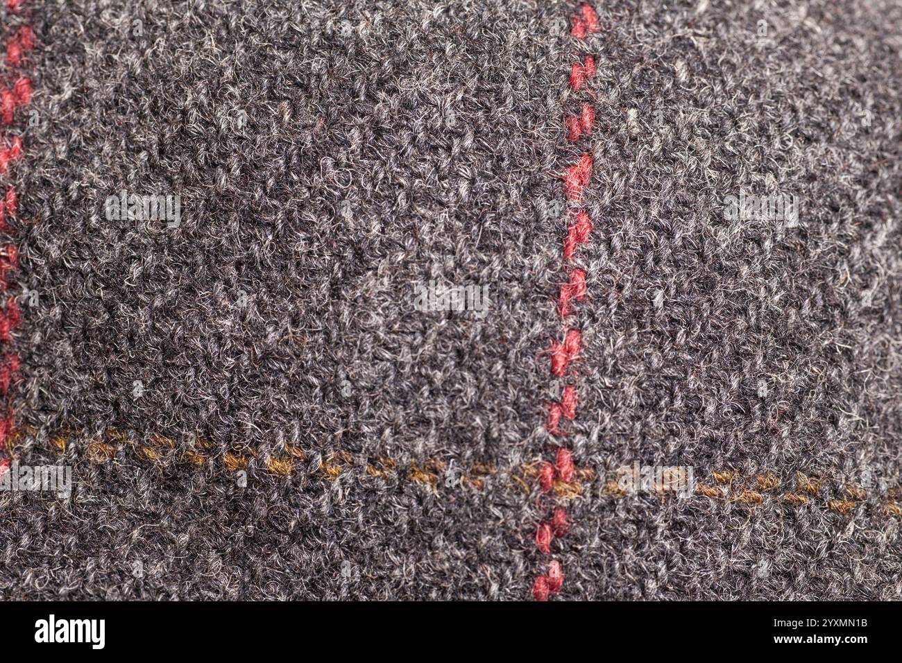 woolen gray fabric texture background Stock Photo