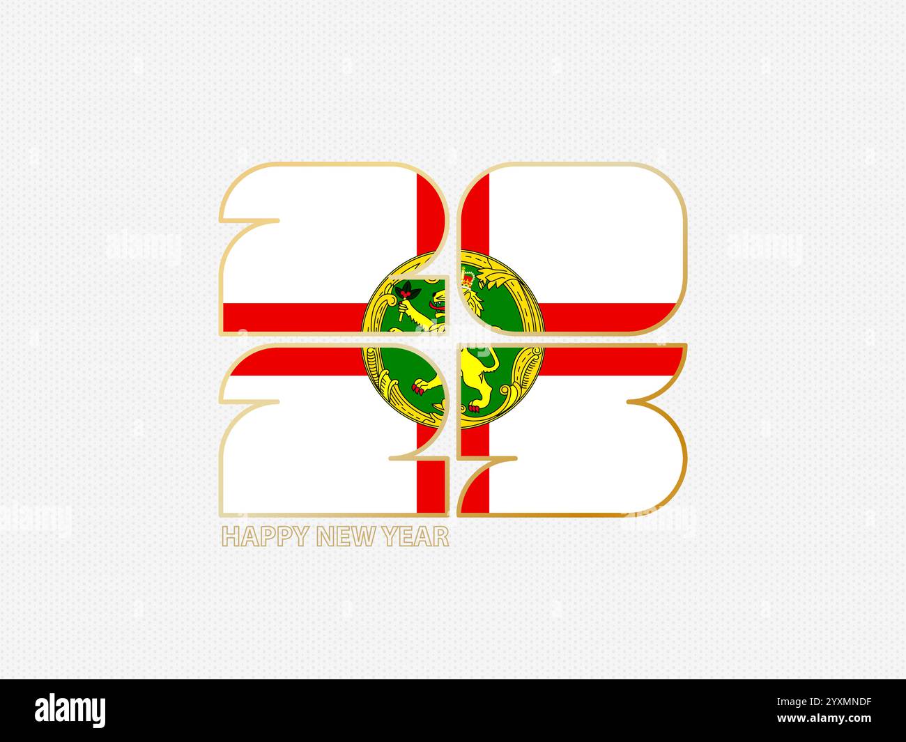 Abstract numbers 2025 with flag of Alderney. Vector illustration Stock ...