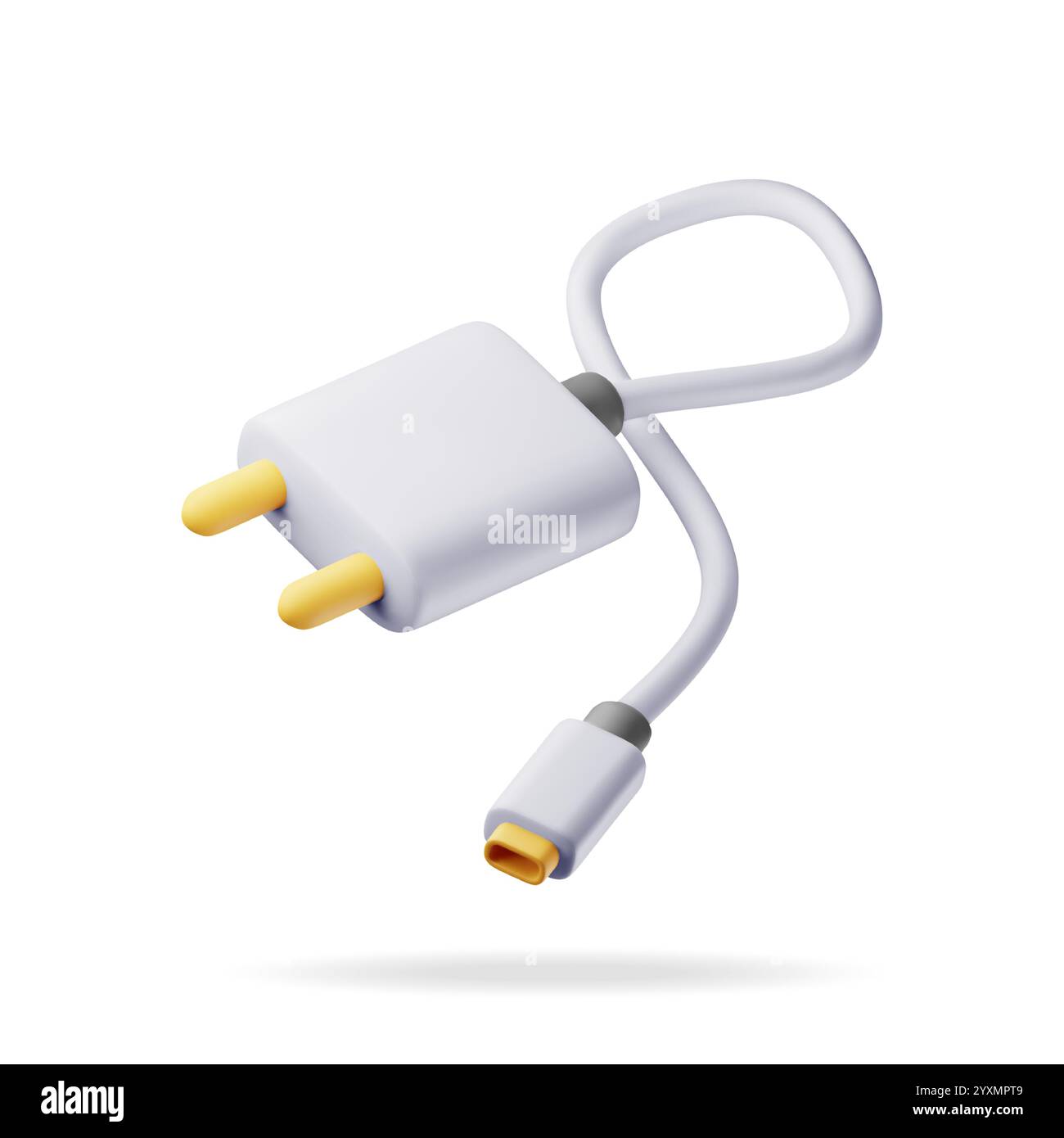 3d white USB charger isolated on white Stock Vector
