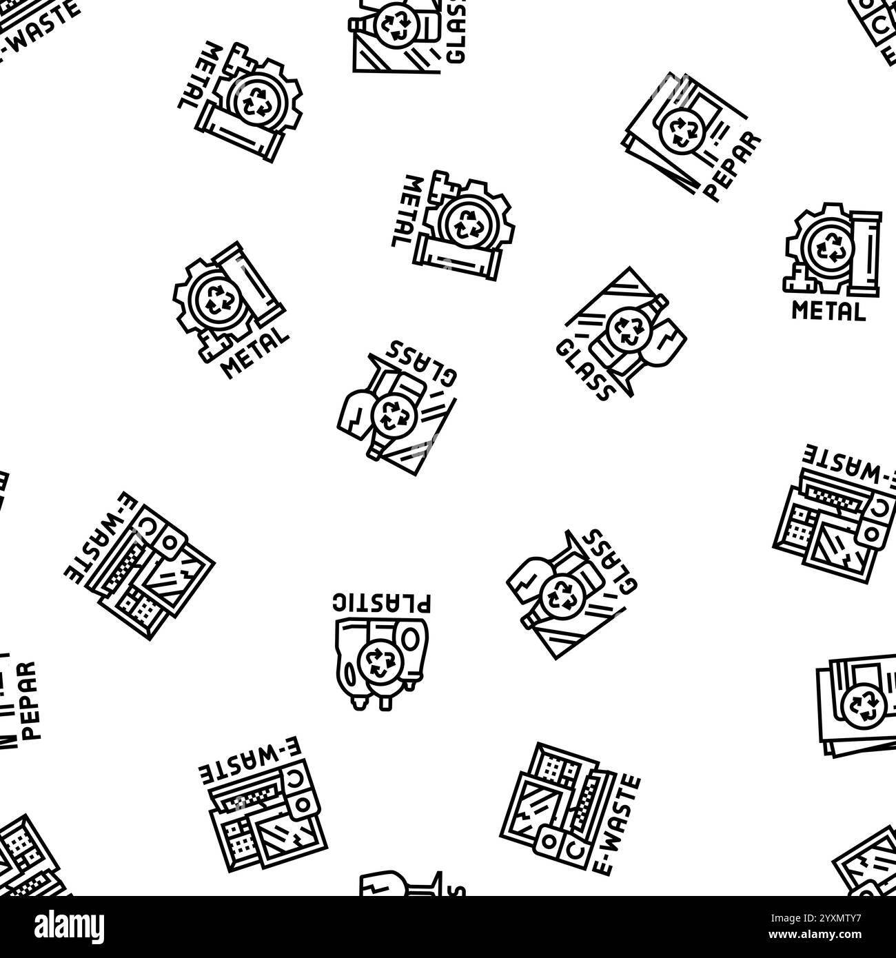 Waste segregation sorting garbage Black and White Stock Photos & Images ...