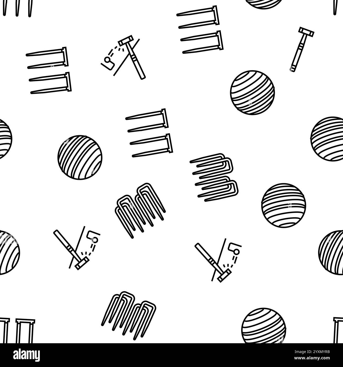 croquet mallet game ball seamless pattern vector Stock Vector Image ...