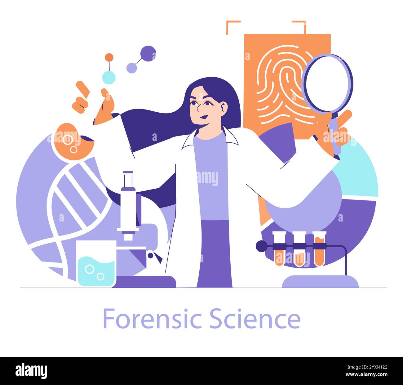 Forensic Science concept. Investigator examining evidence with advanced ...