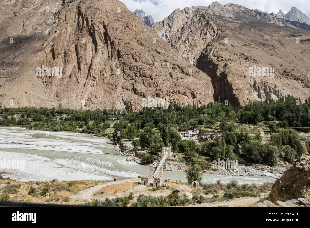 Kanday village and fields in the Hushe Valley, Baltistan, Pakistan ...