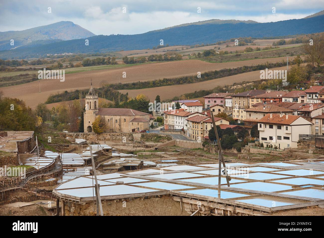 Antique salt flats in Basque Country. Salinas de Anana. Spain Stock ...