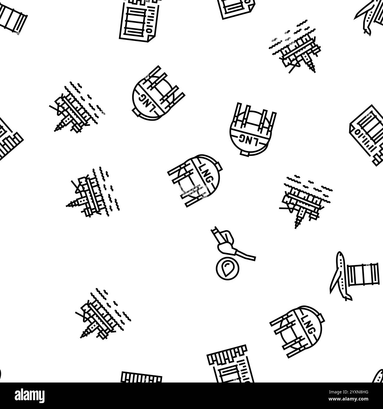 oil industry factory gas plant seamless pattern vector Stock Vector ...