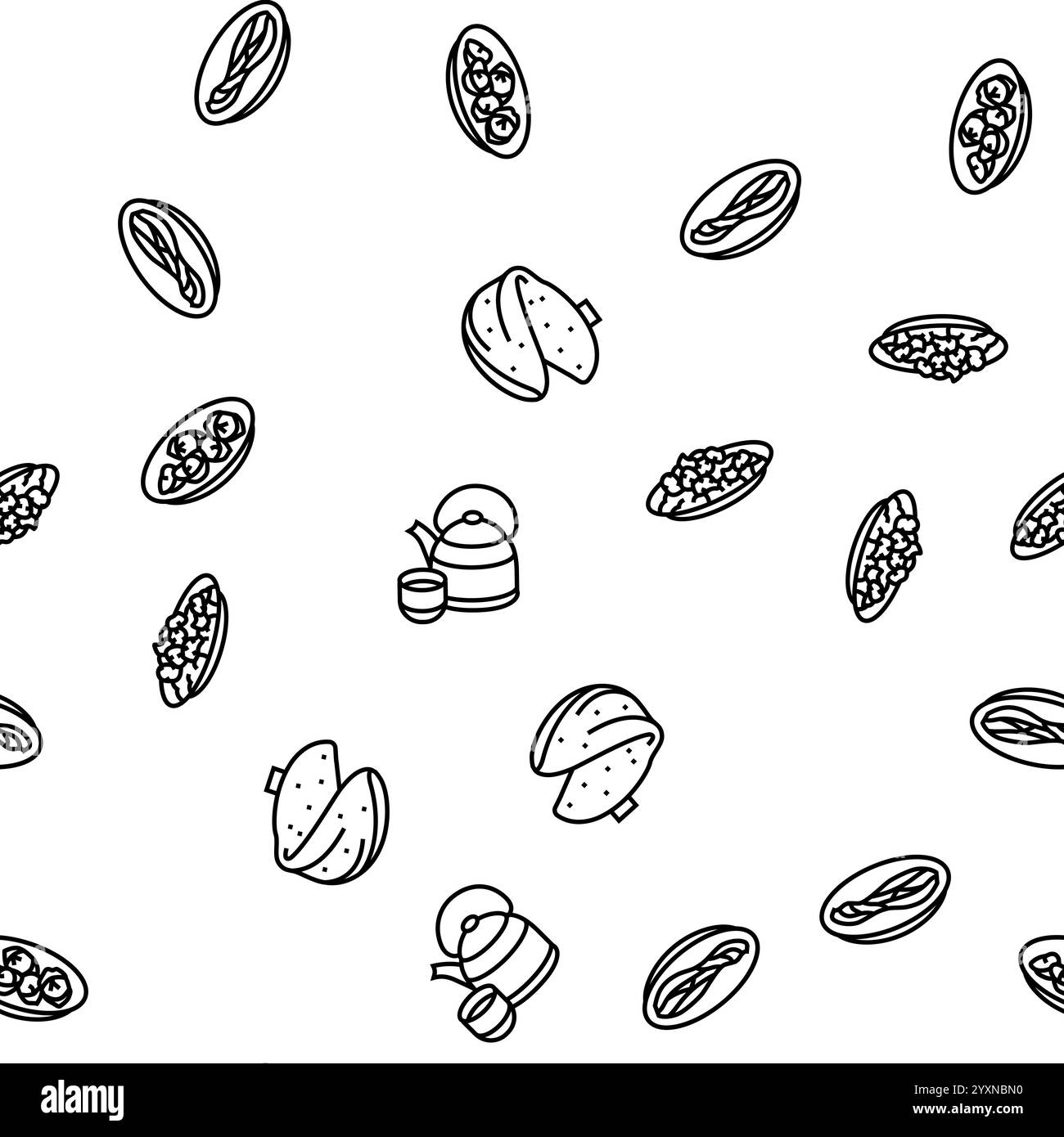 chinese cuisine food dish asian seamless pattern vector Stock Vector ...