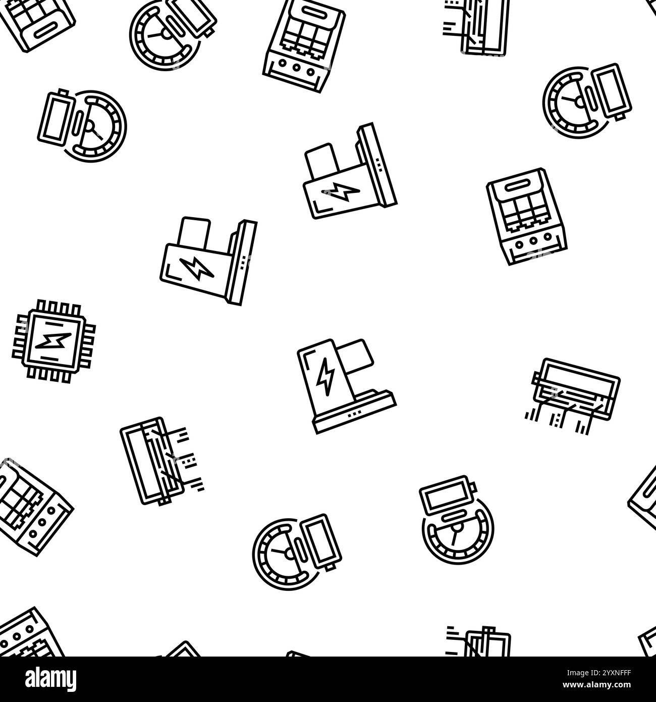 battery technology power electric seamless pattern vector Stock Vector ...