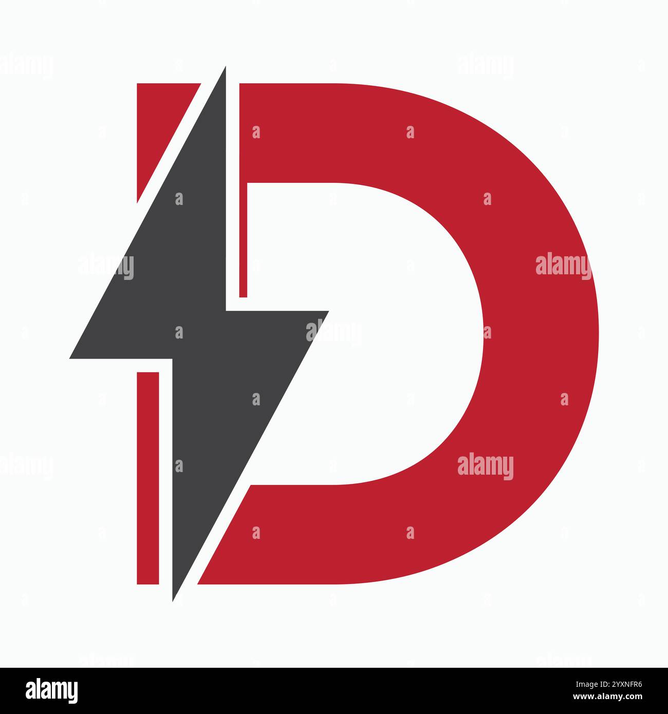 Initial Letter D With Thunder Bolt Symbol. Power Icon Electric Symbol ...