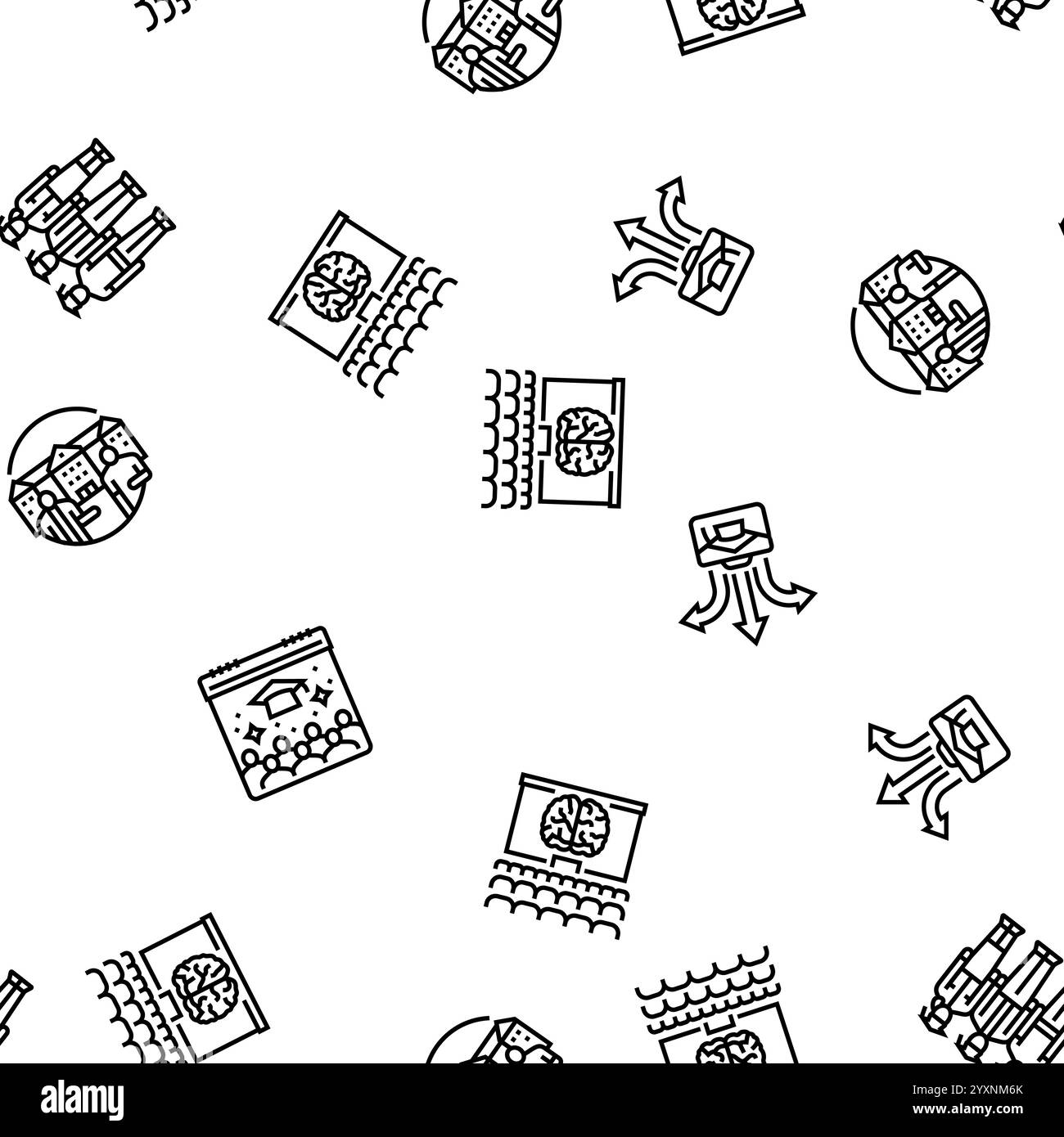 college teacher student class seamless pattern vector Stock Vector ...