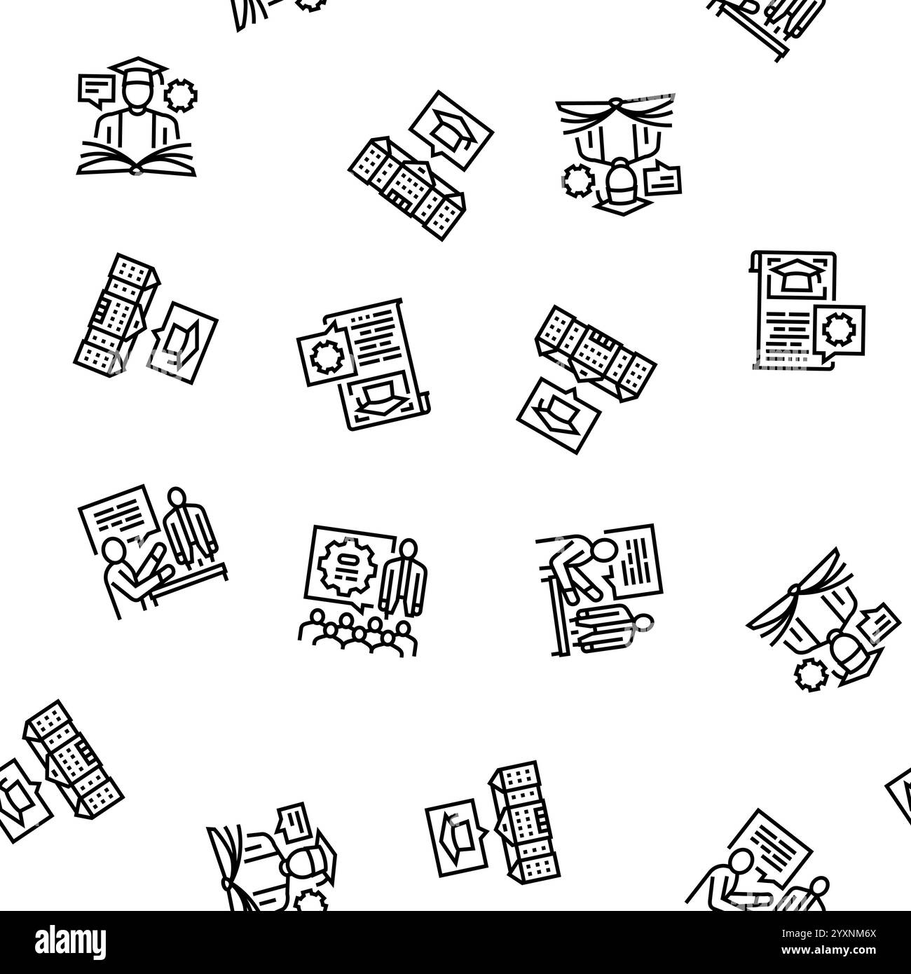 college teacher student class seamless pattern vector Stock Vector ...
