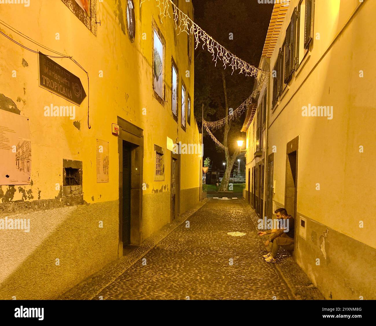 A back street in the old quarter of Funchal, Madeira - Smartphone Captured Stock Image