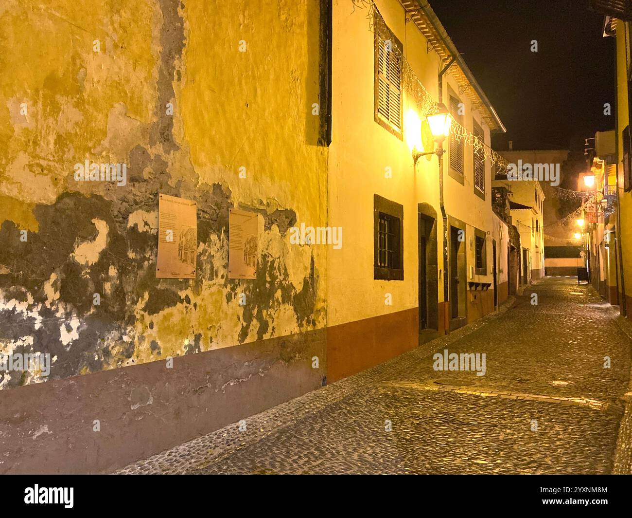 A quiet backstreet in the old quarter of Funchal in Madeira. - Smartphone Captured Stock Image