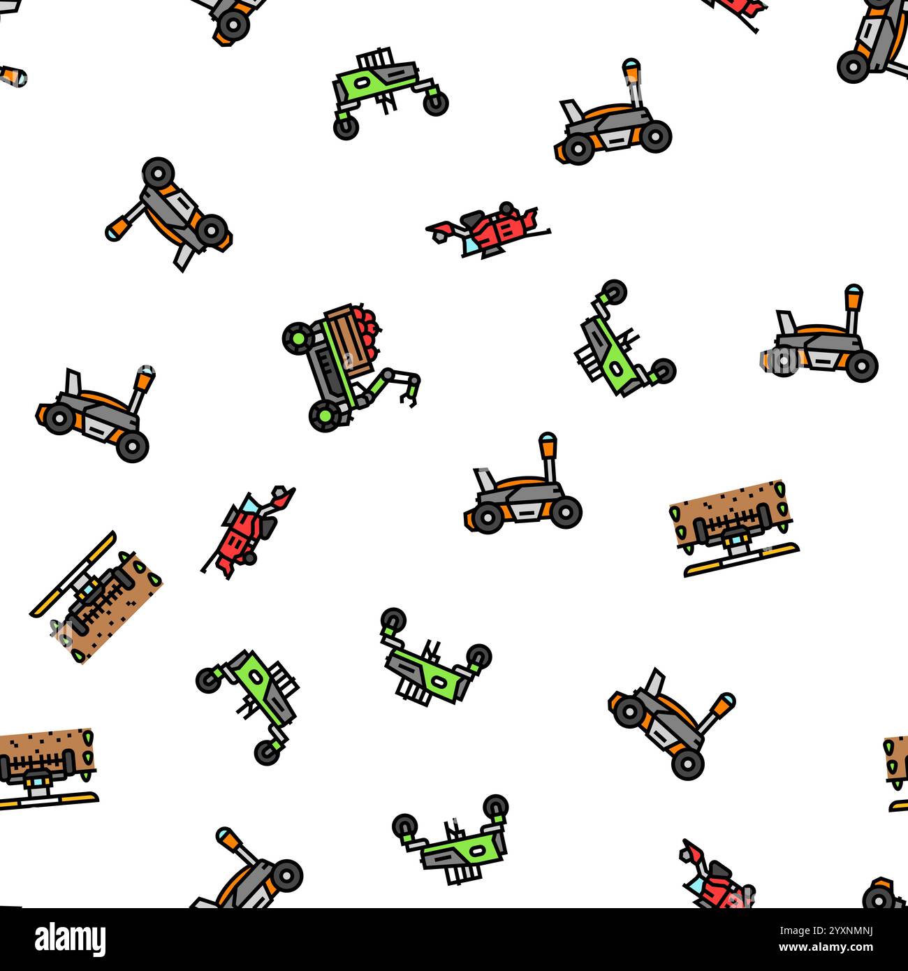 robot harvests automation seamless pattern vector Stock Vector Image ...