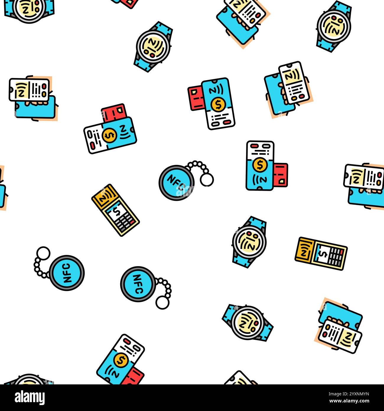 nfc technology contactless seamless pattern vector Stock Vector Image ...