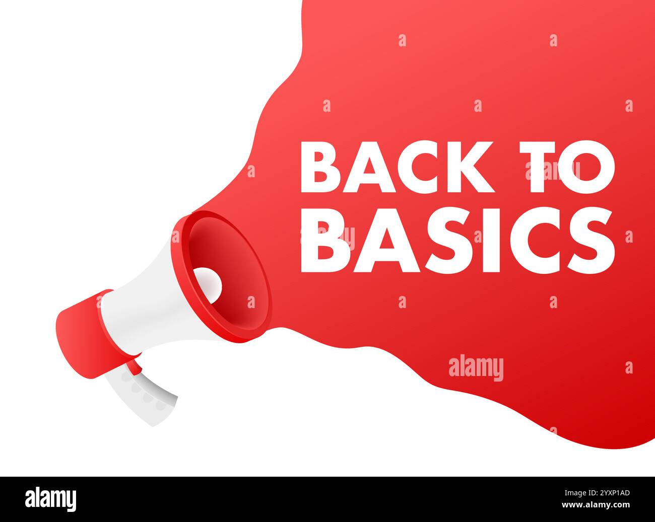 Megaphone announcing back to basics concept Stock Vector