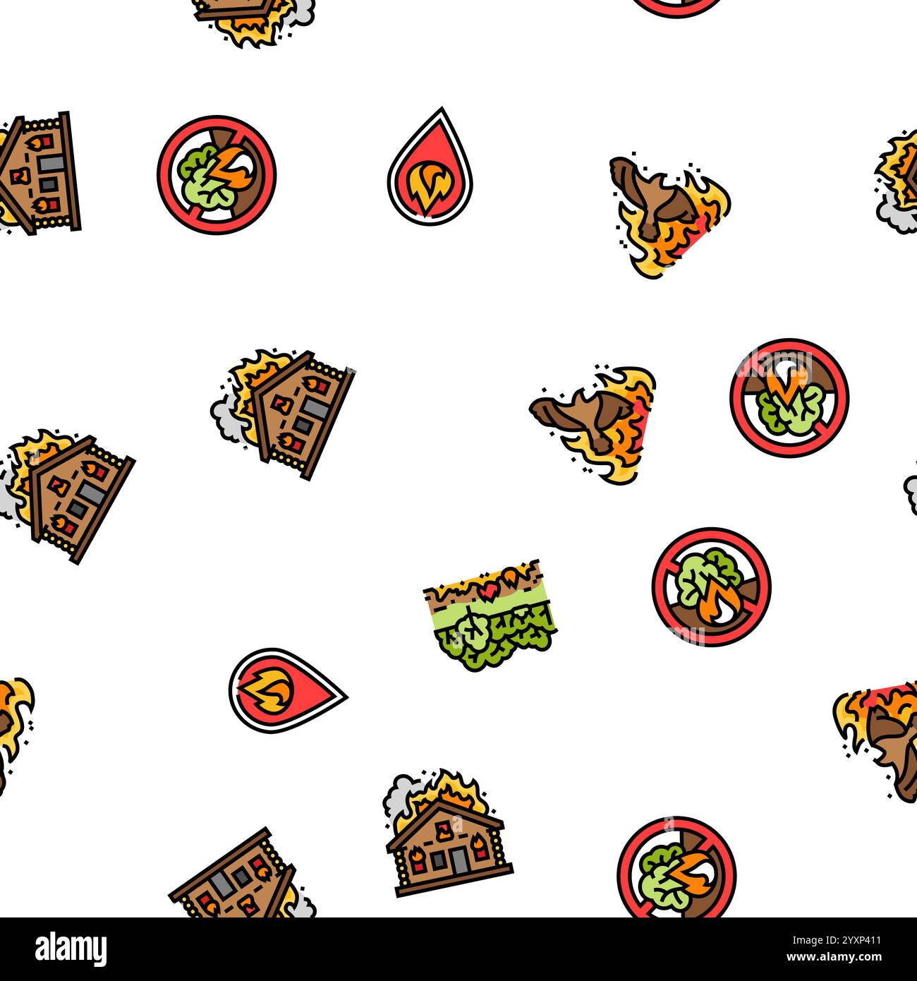 wildfire blaze firestorm burn seamless pattern vector Stock Vector ...