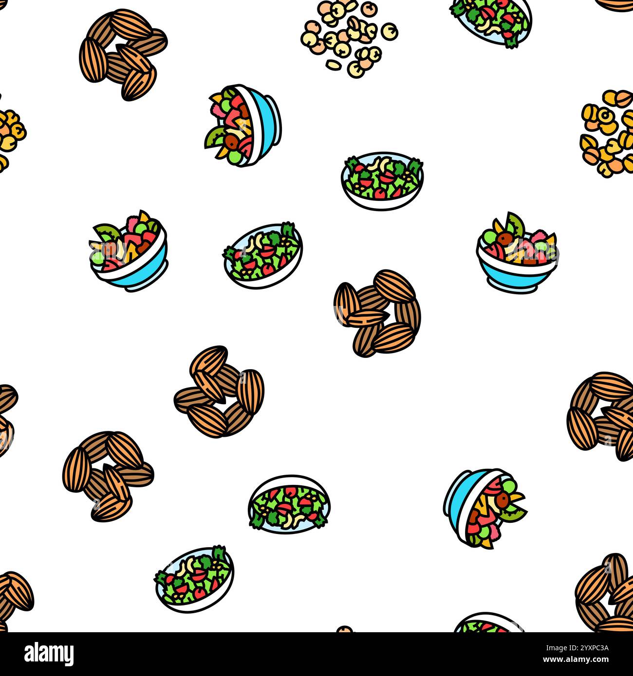 vegan food fresh organic seamless pattern vector Stock Vector Image ...