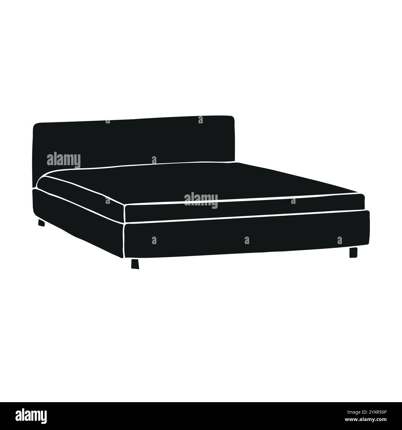 Vector hand drawn sketch doodle bed isolated on white background Stock ...