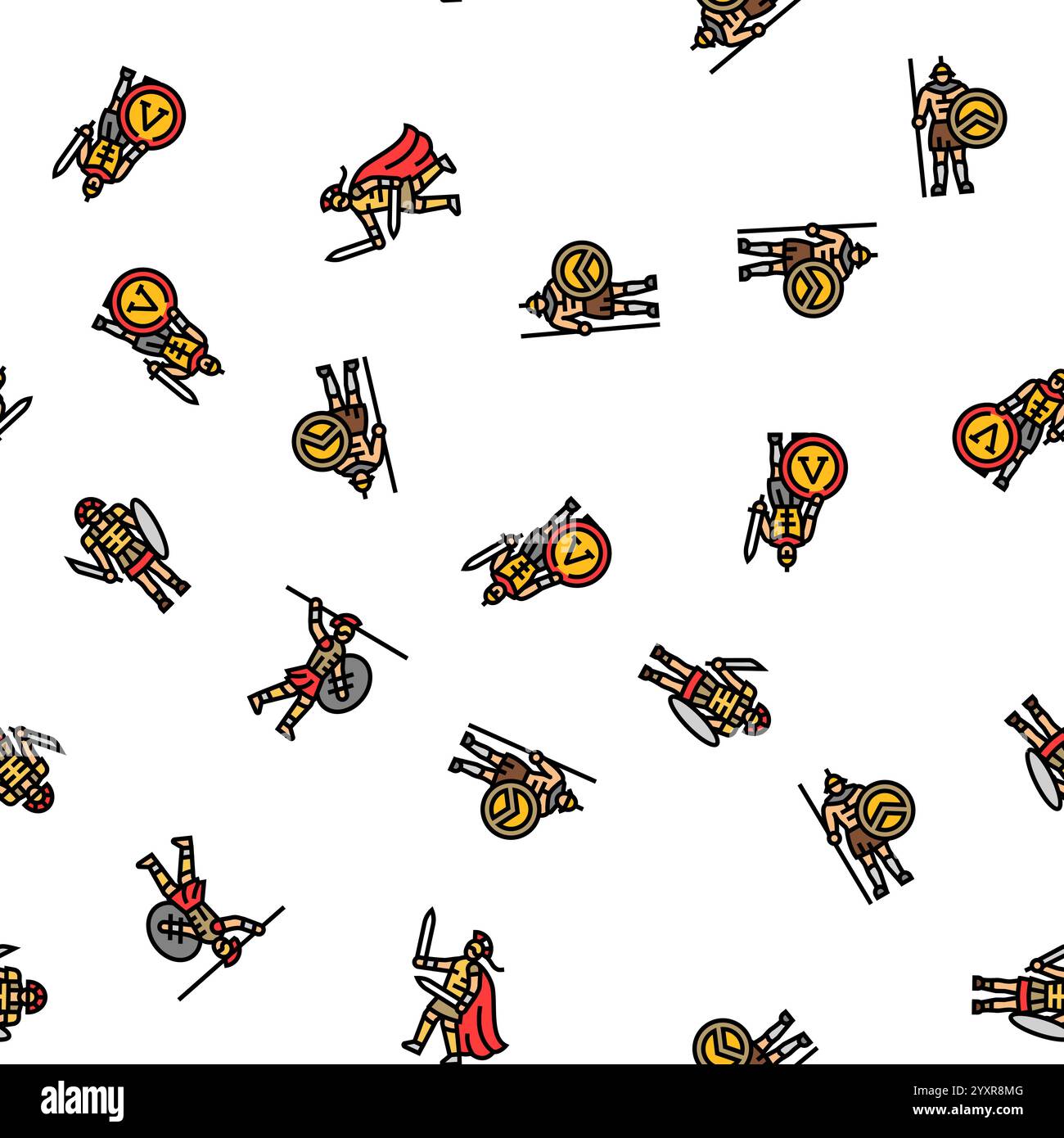 Ancient greek warrior pattern Cut Out Stock Images & Pictures - Alamy