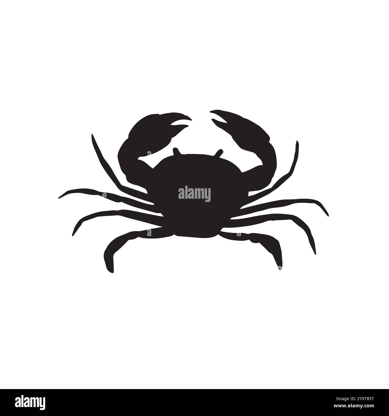 Vector hand drawn sketch crab silhouette isolated on white background ...