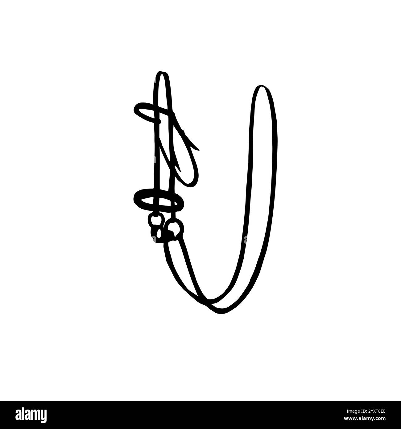 Vector hand drawn doodle sketch black equestrian horse bridle ...