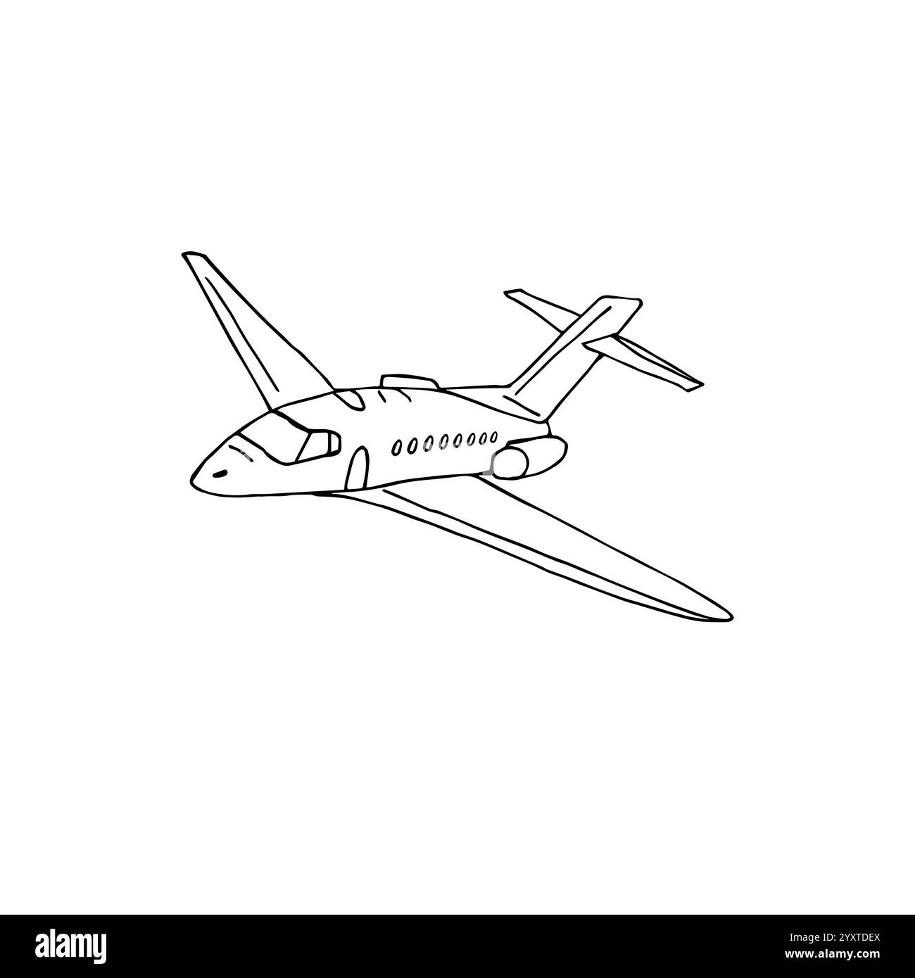 Vector hand drawn doodle sketch airplane isolated on white background ...