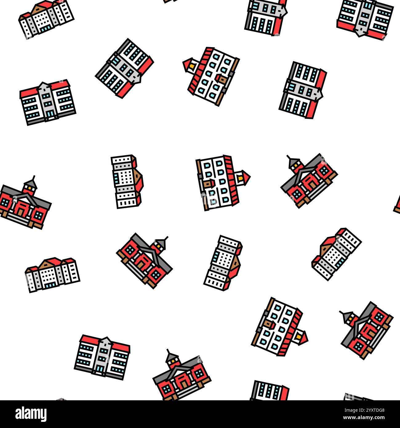 building school exterior modern seamless pattern vector Stock Vector ...