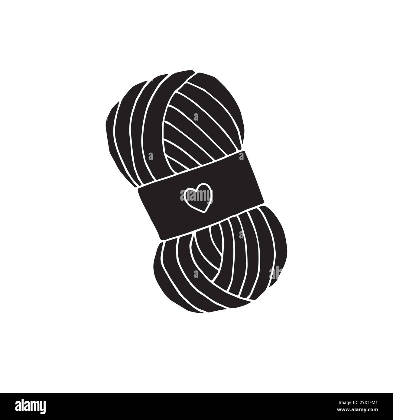 Vector black hand drawn doodle sketch knitting threads isolated on ...