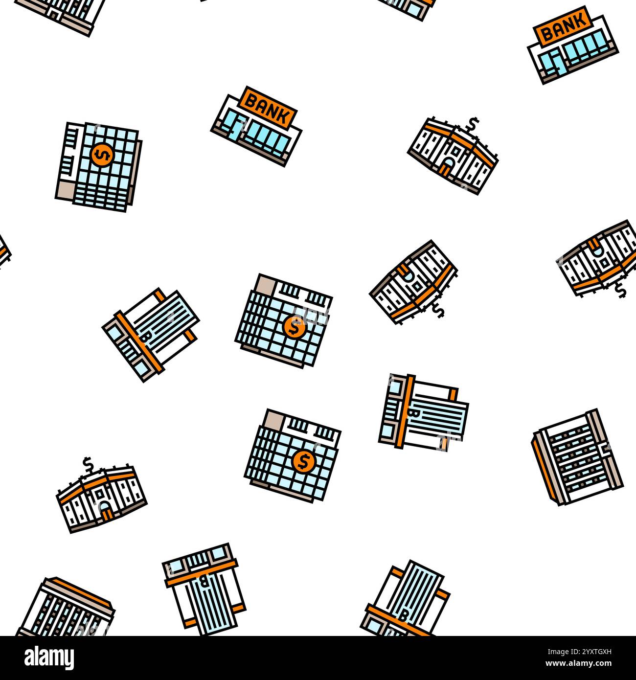 bank building money business seamless pattern vector Stock Vector Image ...