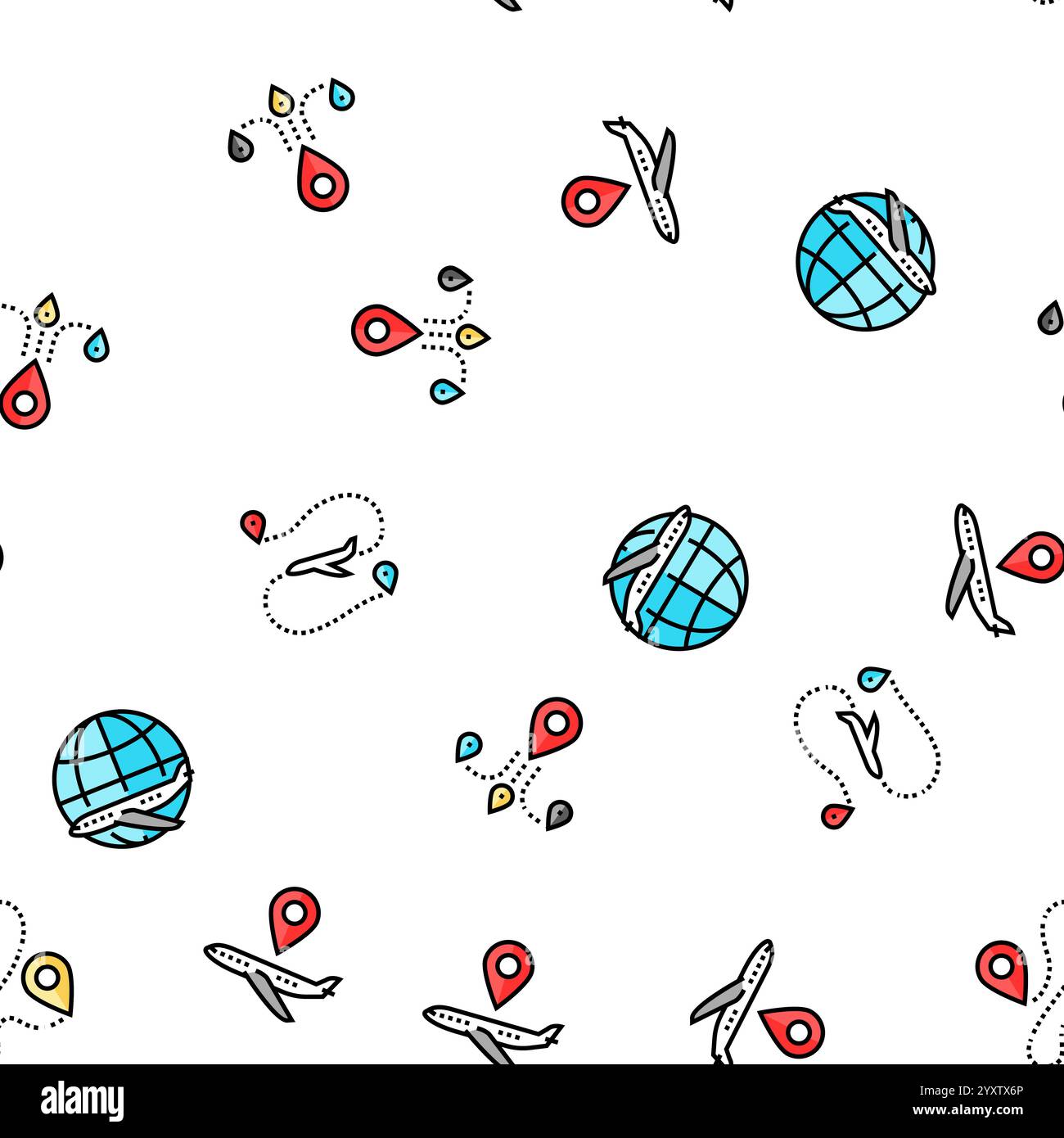 location pin map point seamless pattern vector Stock Vector Image & Art ...