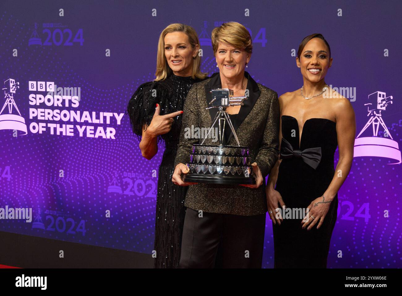 Manchester, UK. 17th Dec, 2024. Alex Scott, Clare Balding and Gabby Logan at the BBC Sports Personality of the Year 2024 Credit: Craig Hawkhead/Alamy Live News Stock Photo