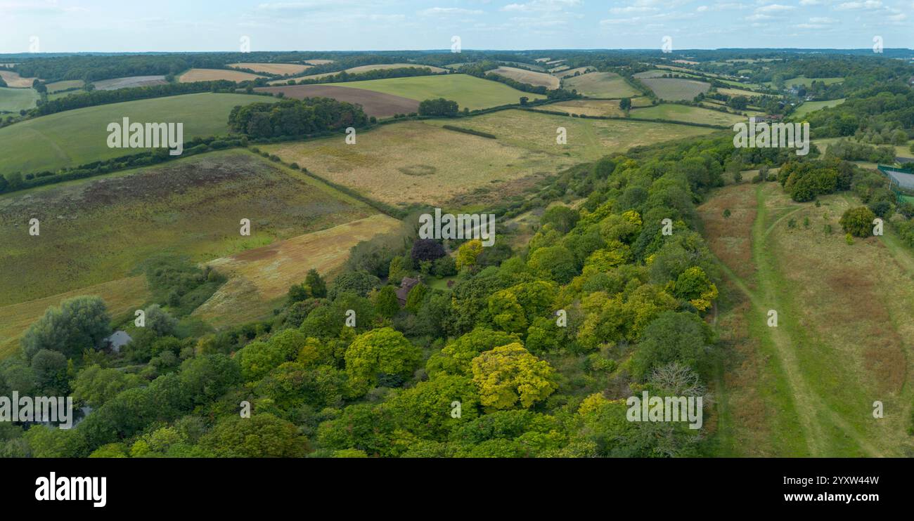 Aerial view countryside fields hi-res stock photography and images - Alamy