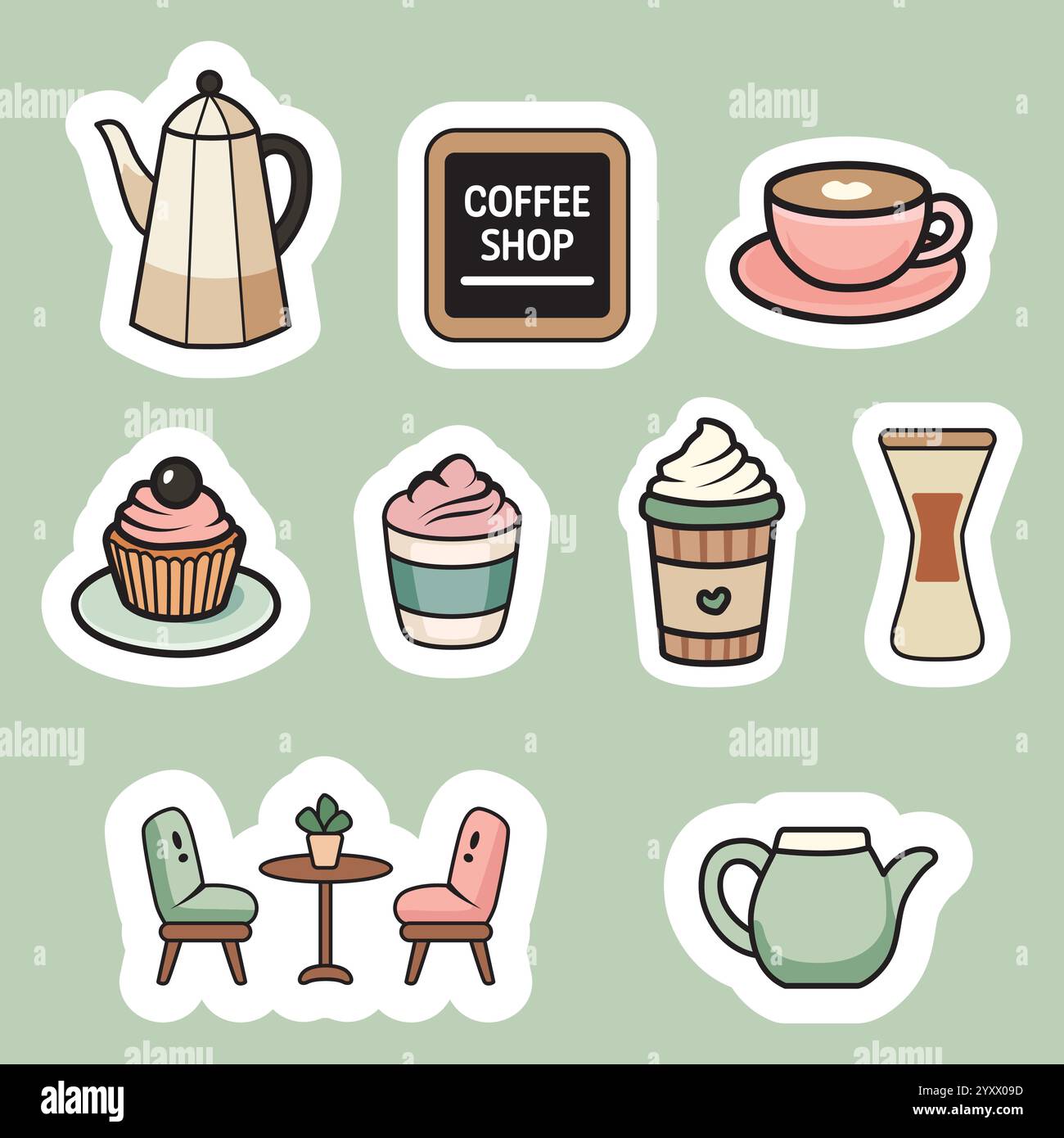 Boho cafe Stock Vector Images - Alamy