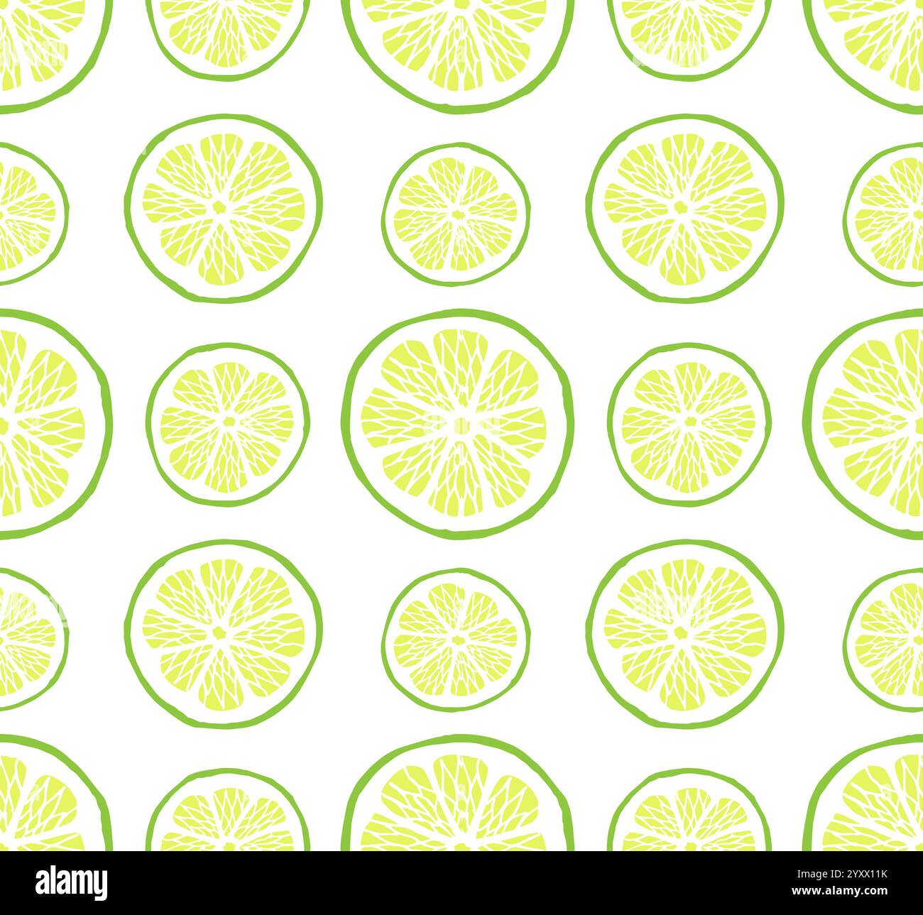 Vector seamless pattern of hand drawn doodle sketch lime slices ...