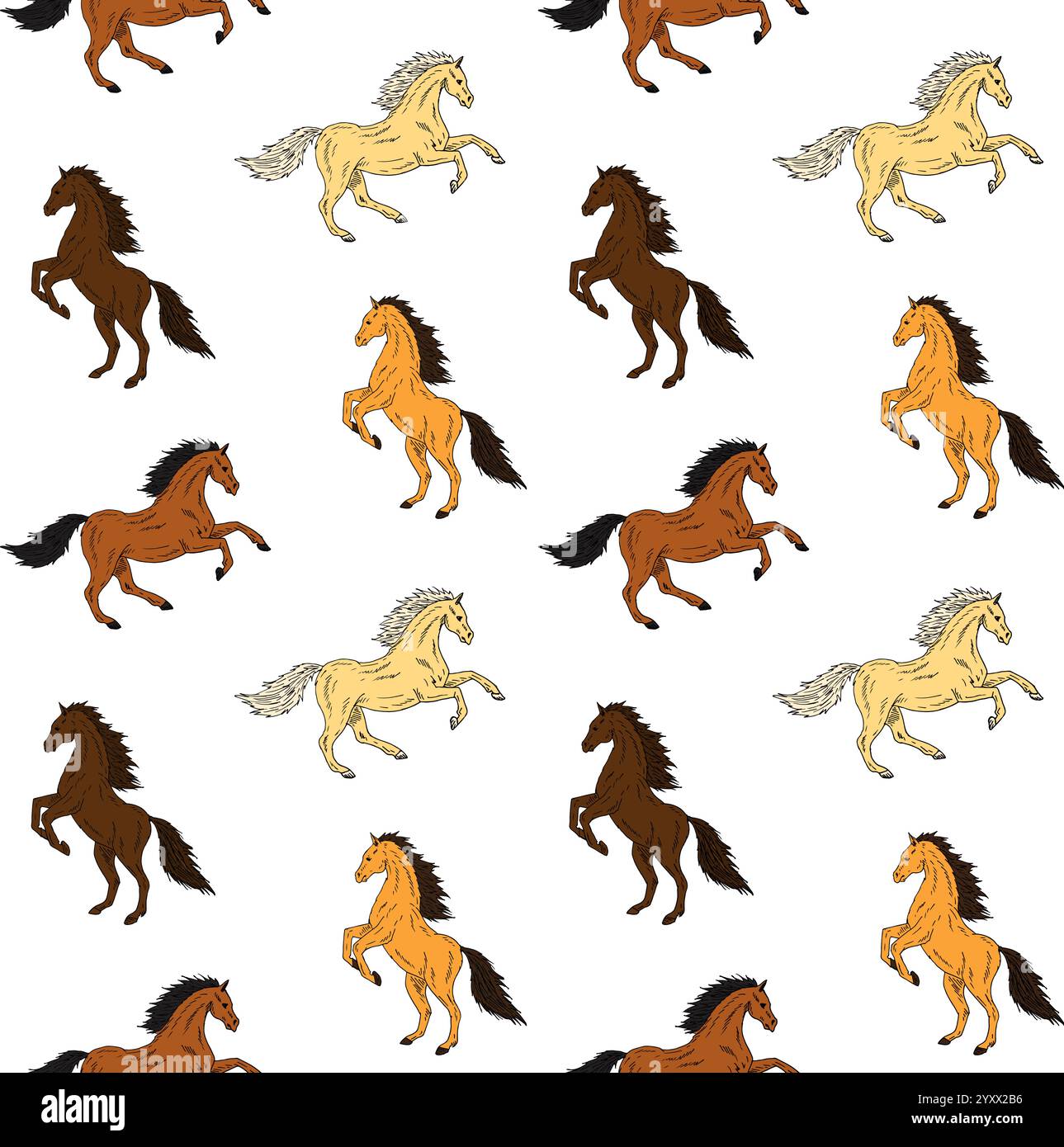 Vector seamless pattern of different color hand drawn doodle sketch ...