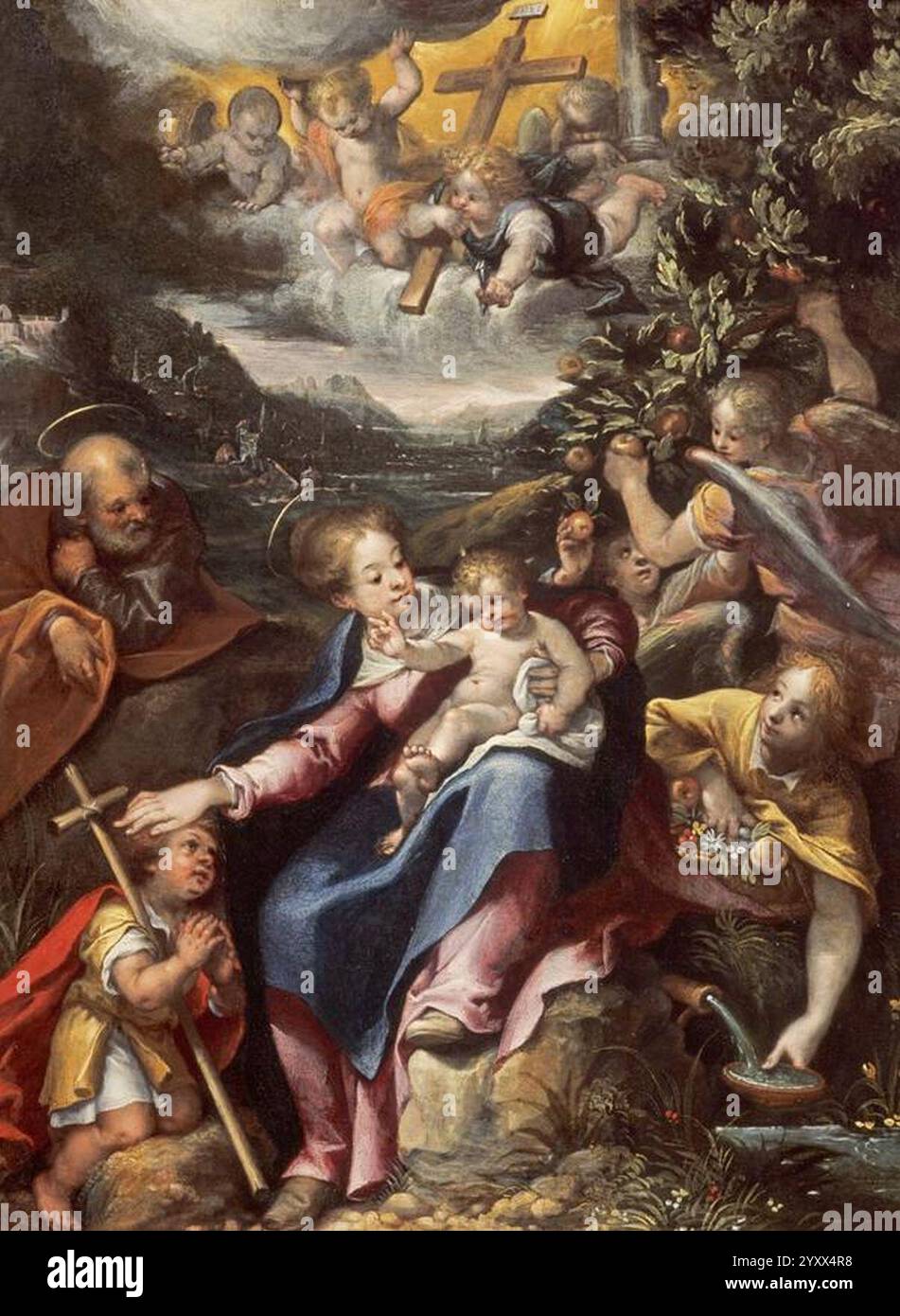 Denys Calvaert - The Holy Family with the Infant Saint John the Baptist ...