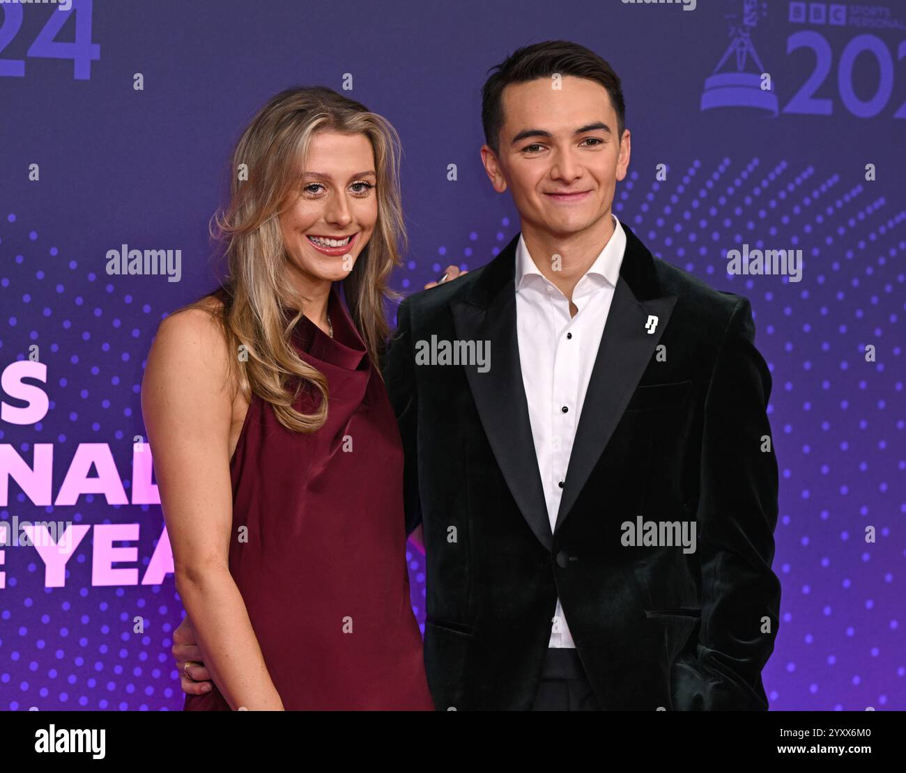 Salford, UK. December 17th, 2024. Olivia Mathias and Alex Yee arriving ...