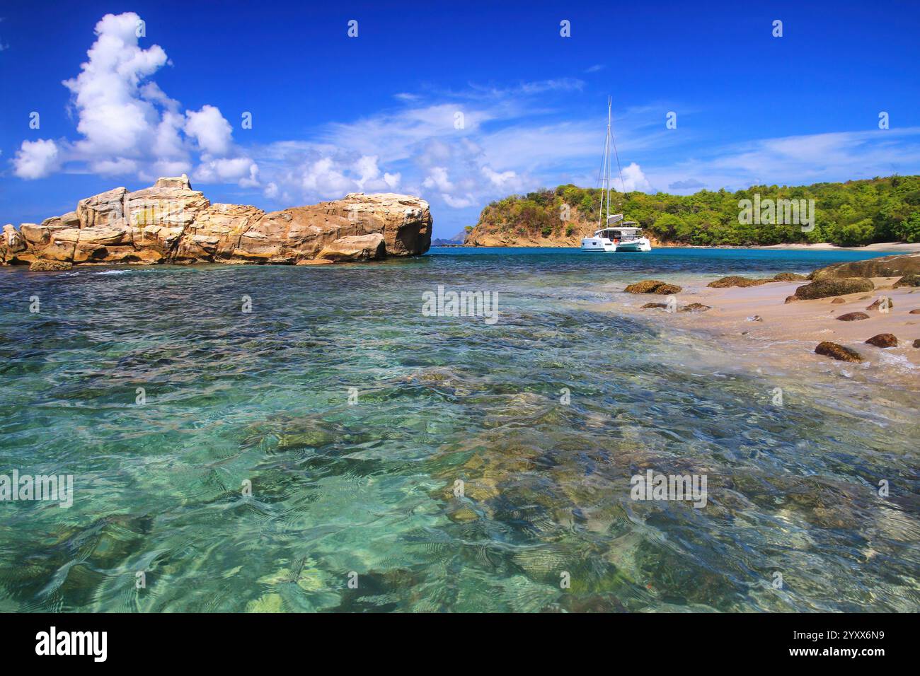 Bay Roche Anse La Roche Bay on Carriacou Island, Grenada. Carriacou is the ...