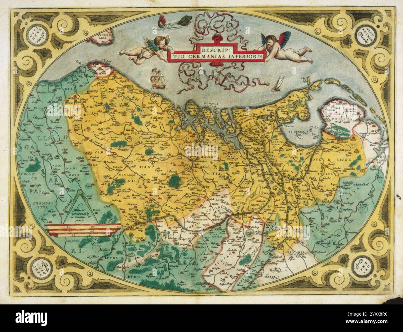 Ortelius Map Software Descriptio Germaniae Inferioris Nederlanden Map by Abraham Ortelius ...
