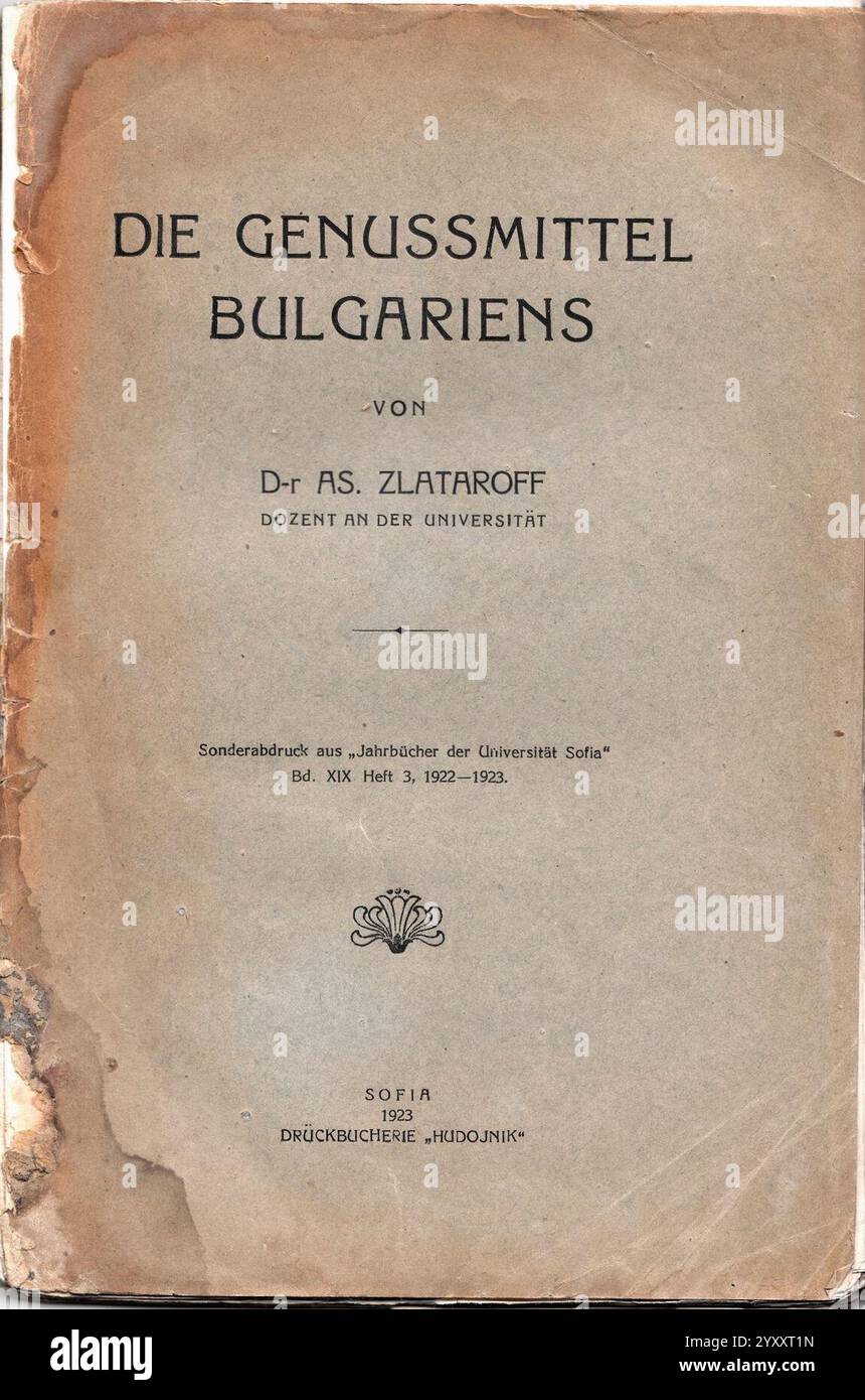 Die Genussmittel Bulgariens (1923). Stock Photo