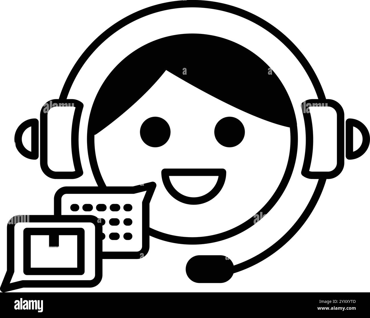 Call center icon Black and White Stock Photos & Images - Alamy