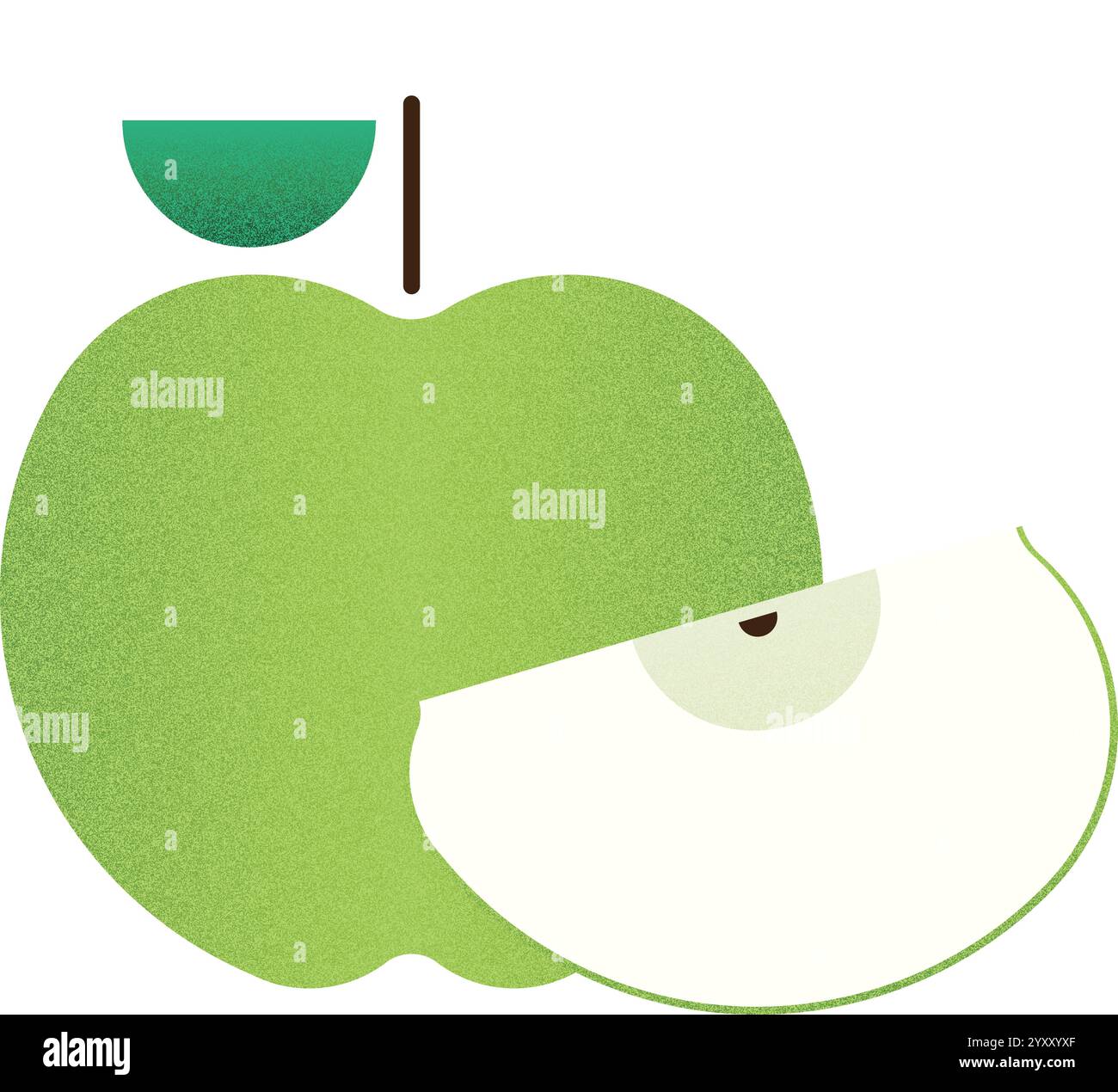 Vector fruit green apple cartoon vector illustration isolated object Stock Vector
