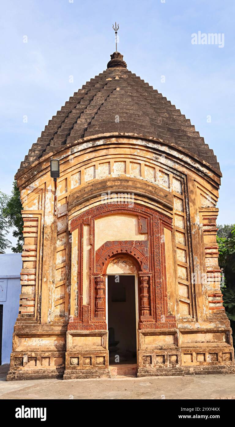 Front view of the Lord Shiva Temple in the Rajbari Temple Complex, Maluti, Dumka, Jharkhand, India. Stock Photo