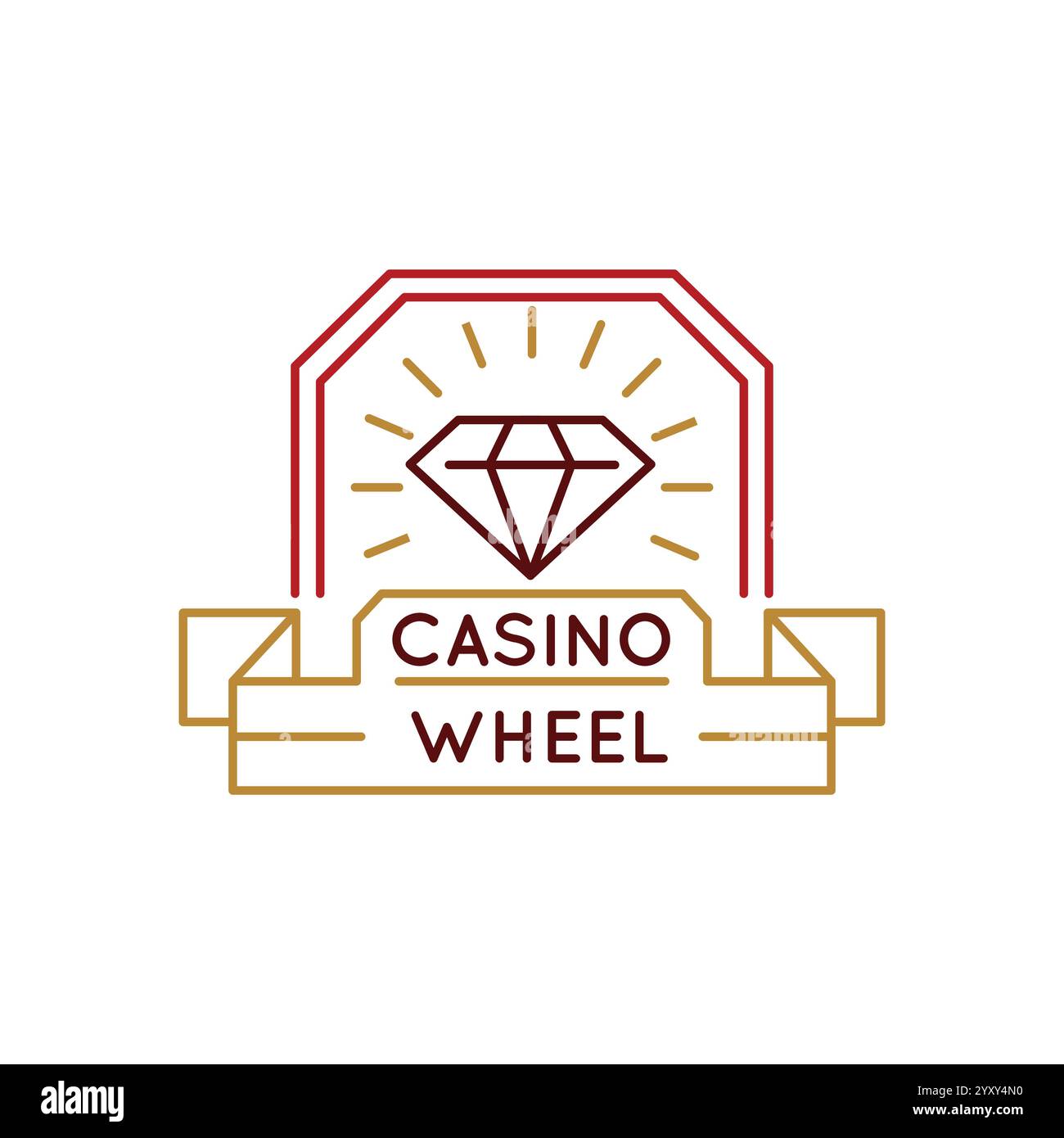Simple Logo with Casino badge Icon Stock Vector