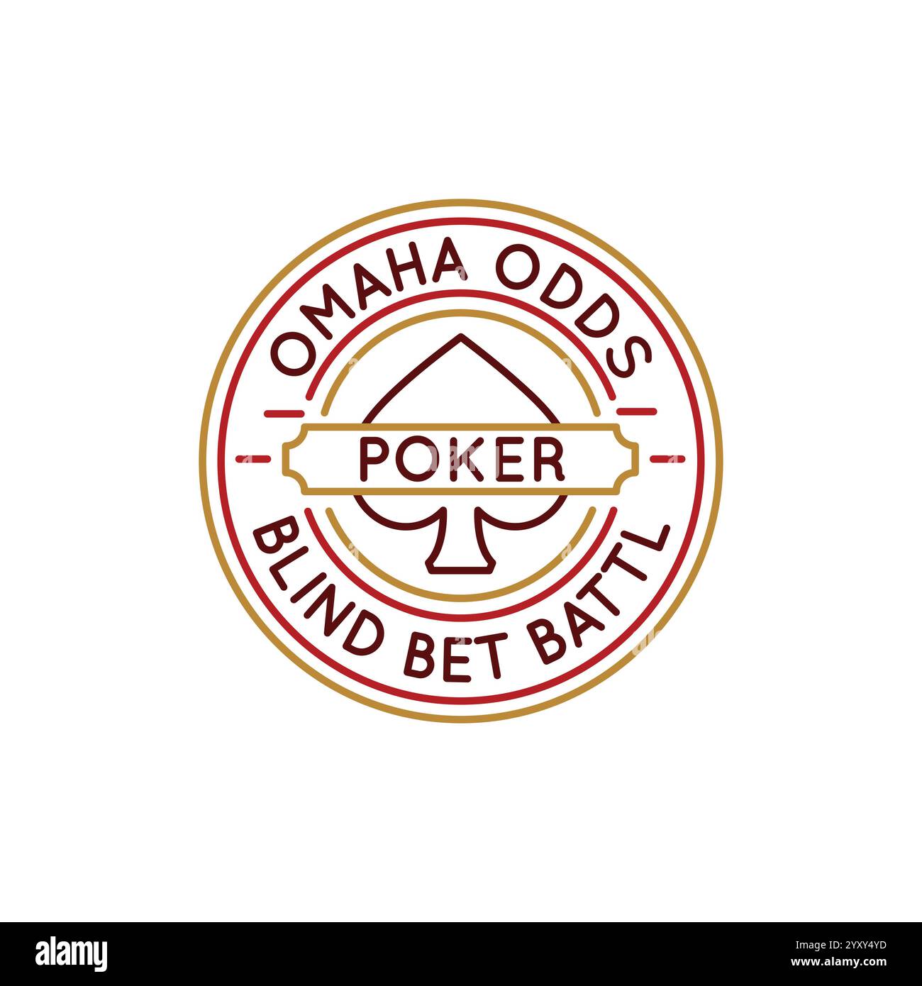 Simple Logo with Omaha Poker Icon Stock Vector