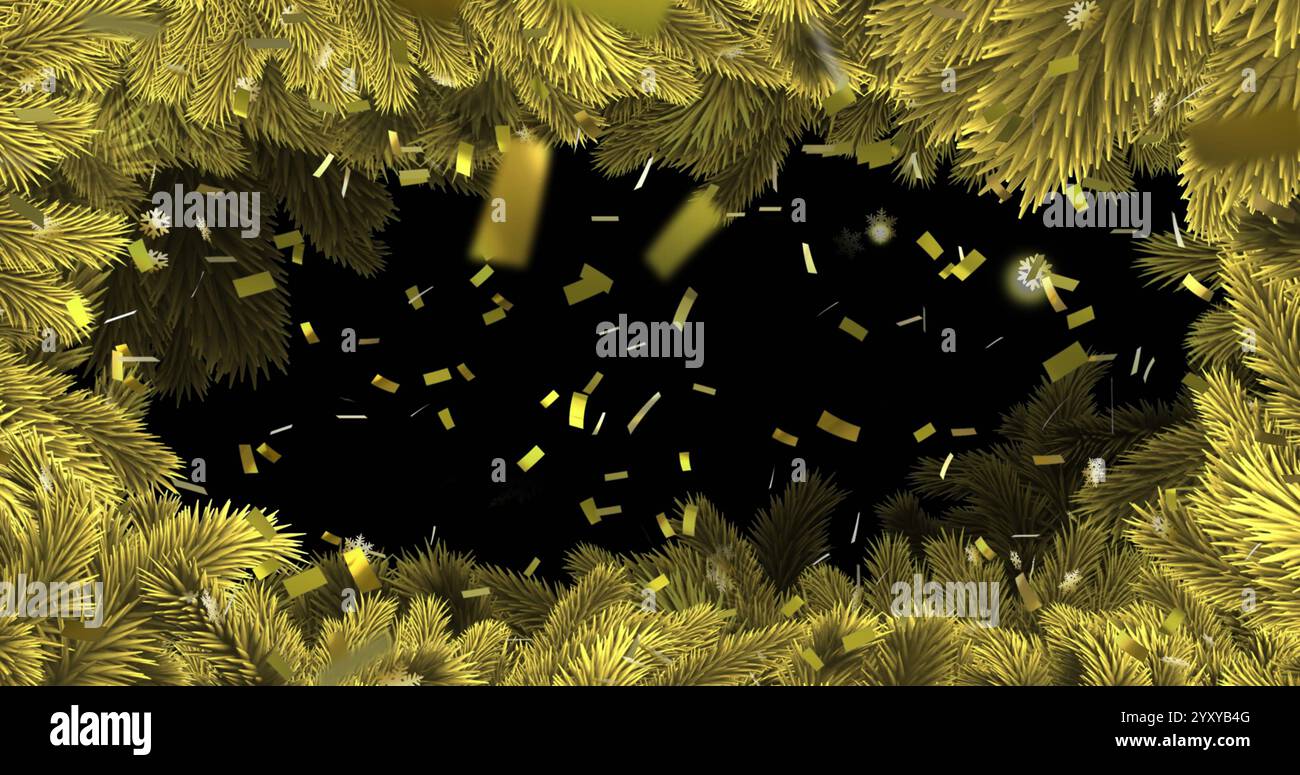 Animation gold confetti falling on hi-res stock photography and images ...