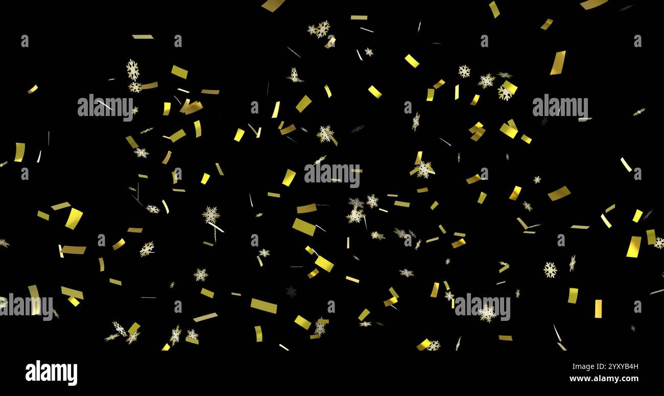 Animation gold confetti falling on hi-res stock photography and images ...